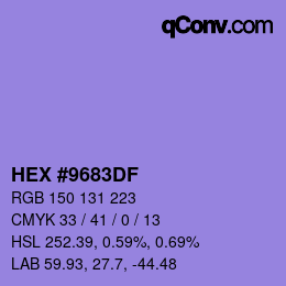 Color code: HEX #9683DF | qconv.com