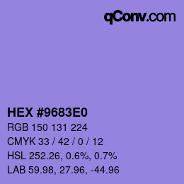 Color code: HEX #9683E0 | qconv.com