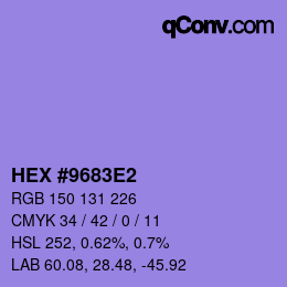 Color code: HEX #9683E2 | qconv.com