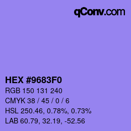 Color code: HEX #9683F0 | qconv.com