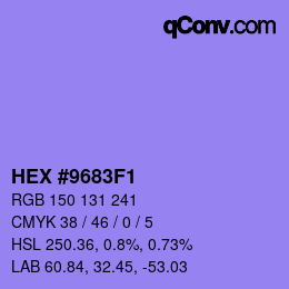 Color code: HEX #9683F1 | qconv.com