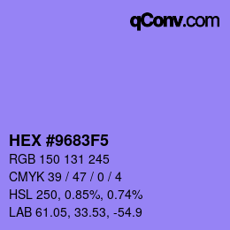 Color code: HEX #9683F5 | qconv.com