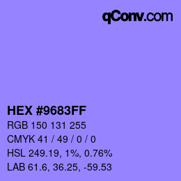 Color code: HEX #9683FF | qconv.com