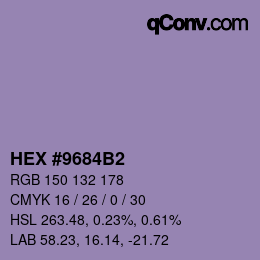 カラーコード: HEX #9684B2 | qconv.com