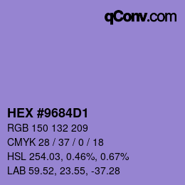 カラーコード: HEX #9684D1 | qconv.com