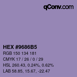 Color code: HEX #9686B5 | qconv.com