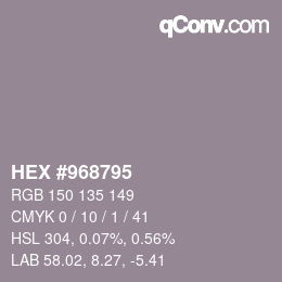 Código de color: HEX #968795 | qconv.com