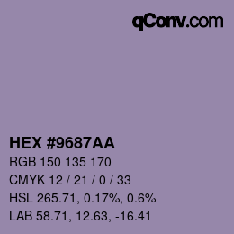 Color code: HEX #9687AA | qconv.com