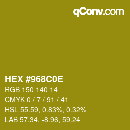 Color code: HEX #968C0E | qconv.com