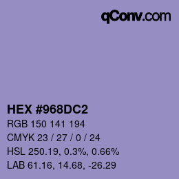 Color code: HEX #968DC2 | qconv.com