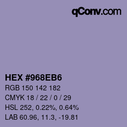 カラーコード: HEX #968EB6 | qconv.com