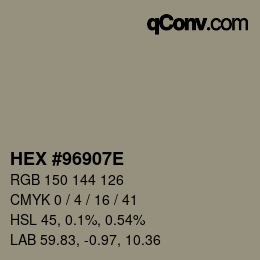 Código de color: HEX #96907E | qconv.com