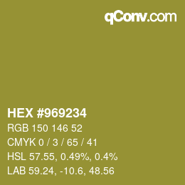 Color code: HEX #969234 | qconv.com