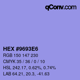 Color code: HEX #9693E6 | qconv.com