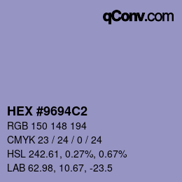 Código de color: HEX #9694C2 | qconv.com