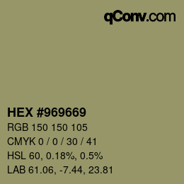 Color code: HEX #969669 | qconv.com