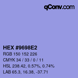 カラーコード: HEX #9698E2 | qconv.com