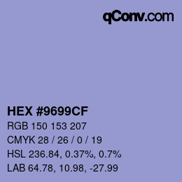 Color code: HEX #9699CF | qconv.com