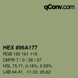 Color code: HEX #96A177 | qconv.com