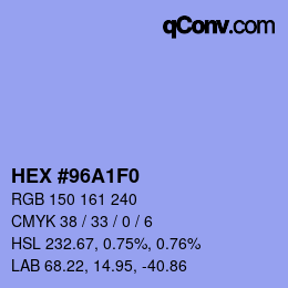 カラーコード: HEX #96A1F0 | qconv.com