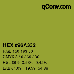 Color code: HEX #96A332 | qconv.com