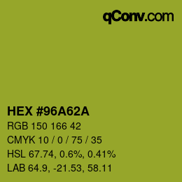 Color code: HEX #96A62A | qconv.com
