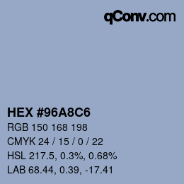 Color code: HEX #96A8C6 | qconv.com