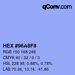 カラーコード: HEX #96A8F8 | qconv.com