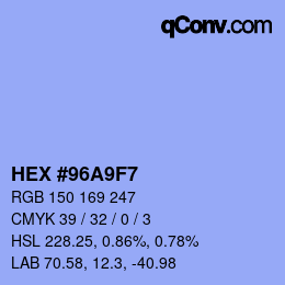 Color code: HEX #96A9F7 | qconv.com