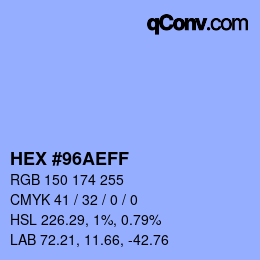 Color code: HEX #96AEFF | qconv.com