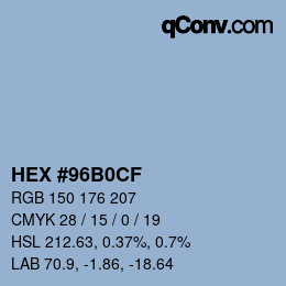 Color code: HEX #96B0CF | qconv.com