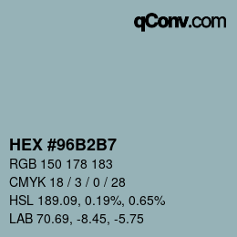カラーコード: HEX #96B2B7 | qconv.com