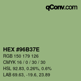 Color code: HEX #96B37E | qconv.com