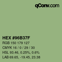 Color code: HEX #96B37F | qconv.com