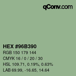 Color code: HEX #96B390 | qconv.com