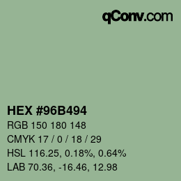 Color code: HEX #96B494 | qconv.com