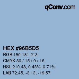 カラーコード: HEX #96B5D5 | qconv.com