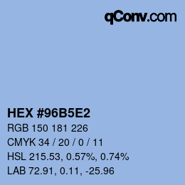 Color code: HEX #96B5E2 | qconv.com