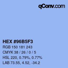 カラーコード: HEX #96B5F3 | qconv.com