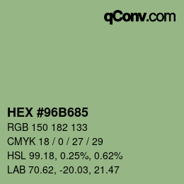 カラーコード: HEX #96B685 | qconv.com