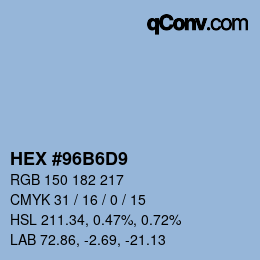 Color code: HEX #96B6D9 | qconv.com