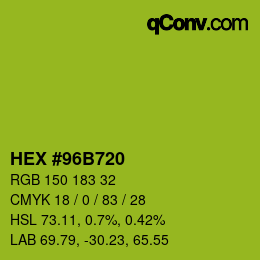 Color code: HEX #96B720 | qconv.com