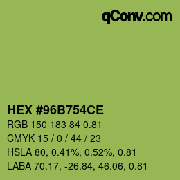 Farbcode: HEX #96B754CE | qconv.com