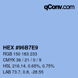 Color code: HEX #96B7E9 | qconv.com