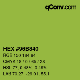 Color code: HEX #96B840 | qconv.com