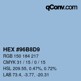 Color code: HEX #96B8D9 | qconv.com