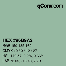 Color code: HEX #96B9A2 | qconv.com