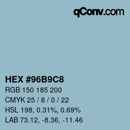 Color code: HEX #96B9C8 | qconv.com