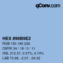 カラーコード: HEX #96B9E2 | qconv.com