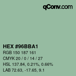 Color code: HEX #96BBA1 | qconv.com